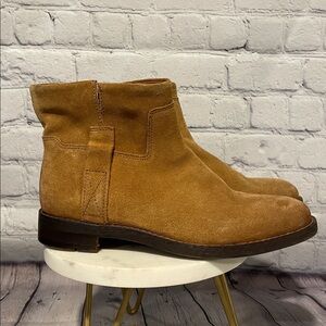 Franco Sarto Malina Tan Suede Leather Booties Sz 6